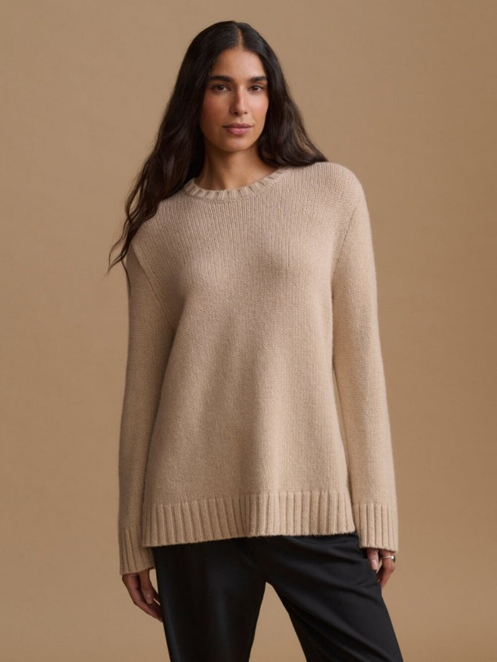 Jenni Kayne Cashmere Amelia Crewneck Sweater Warm Sand XS/S Oversized EUC! HP🥳 - Picture 1 of 13